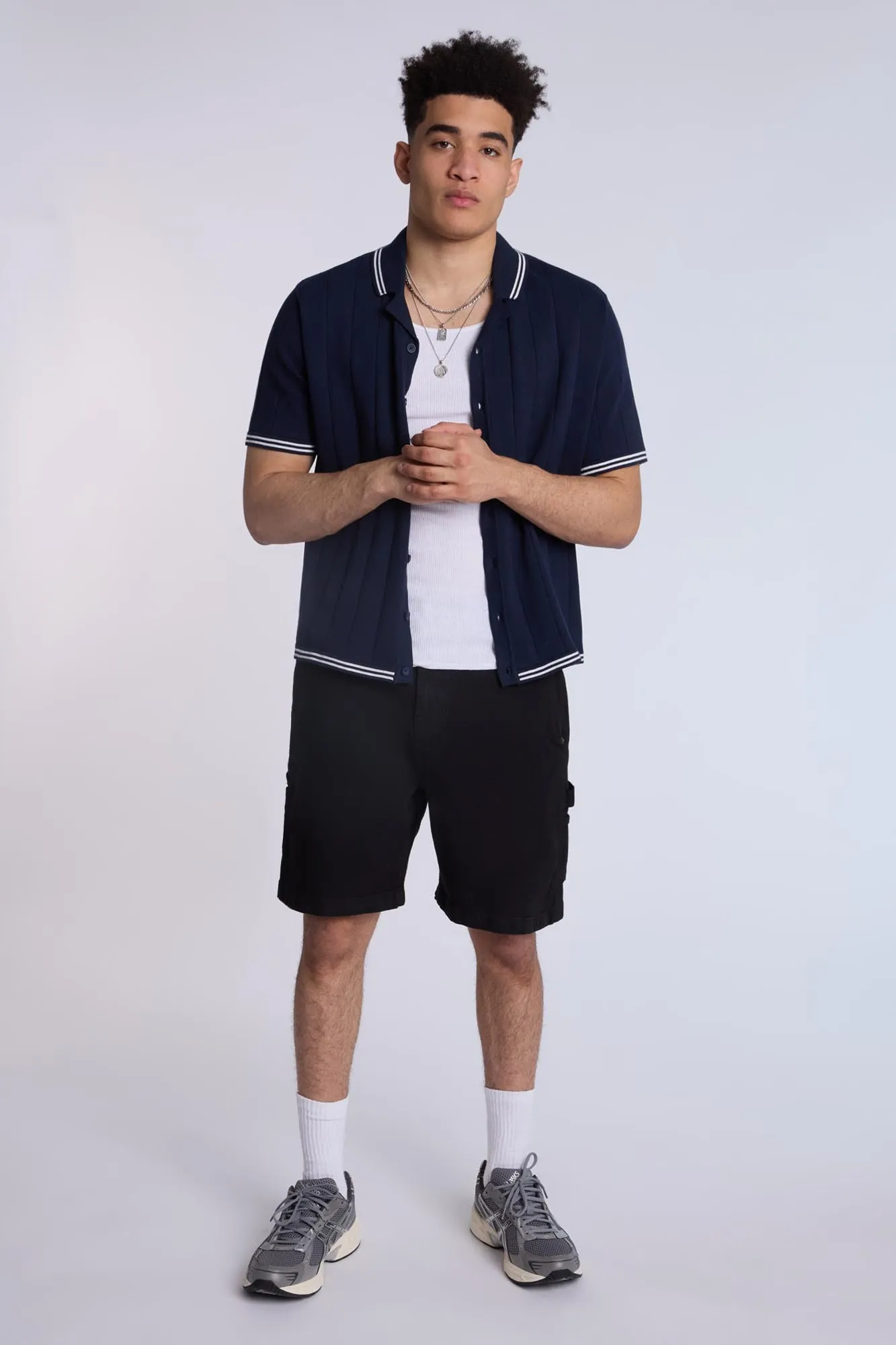 Sweater Knit Short Sleeve Shirt