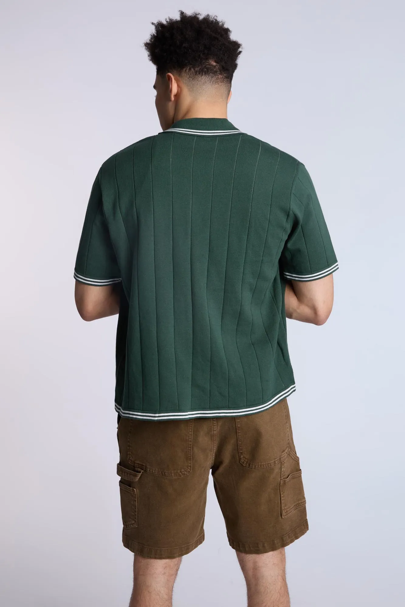 Sweater Knit Short Sleeve Shirt