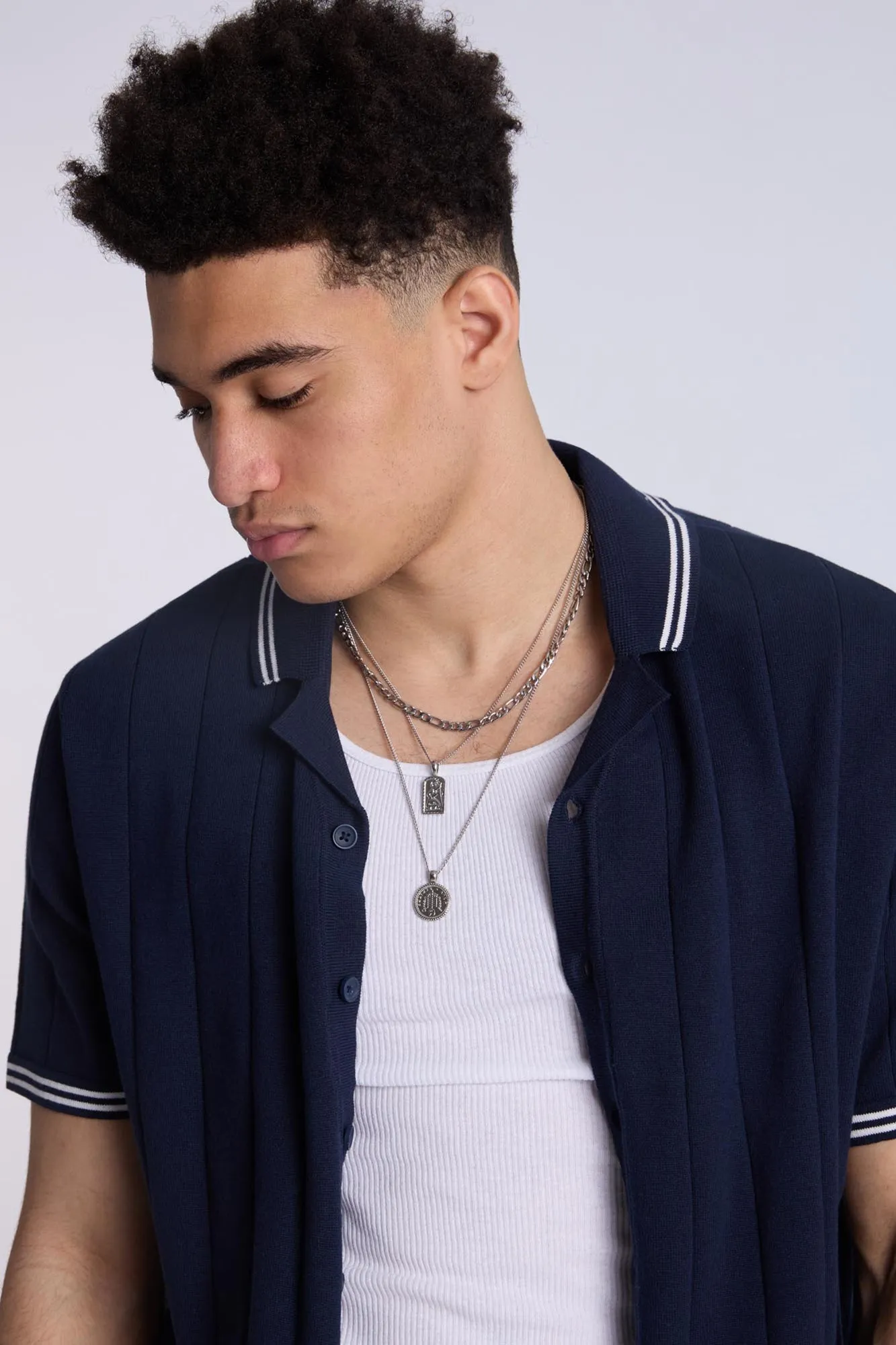 Sweater Knit Short Sleeve Shirt