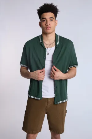Sweater Knit Short Sleeve Shirt