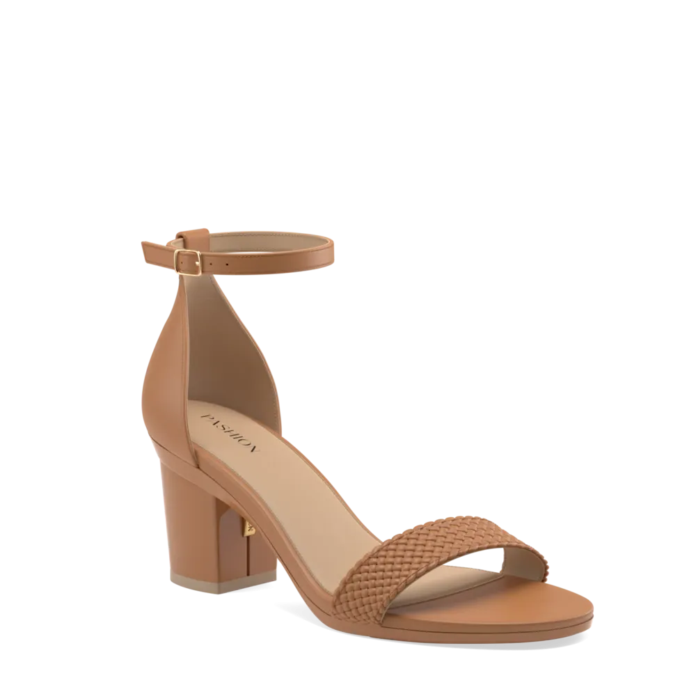 The Pashionista - Whiskey Braid   Block Heel Kit 3 Whiskey - FINAL SALE