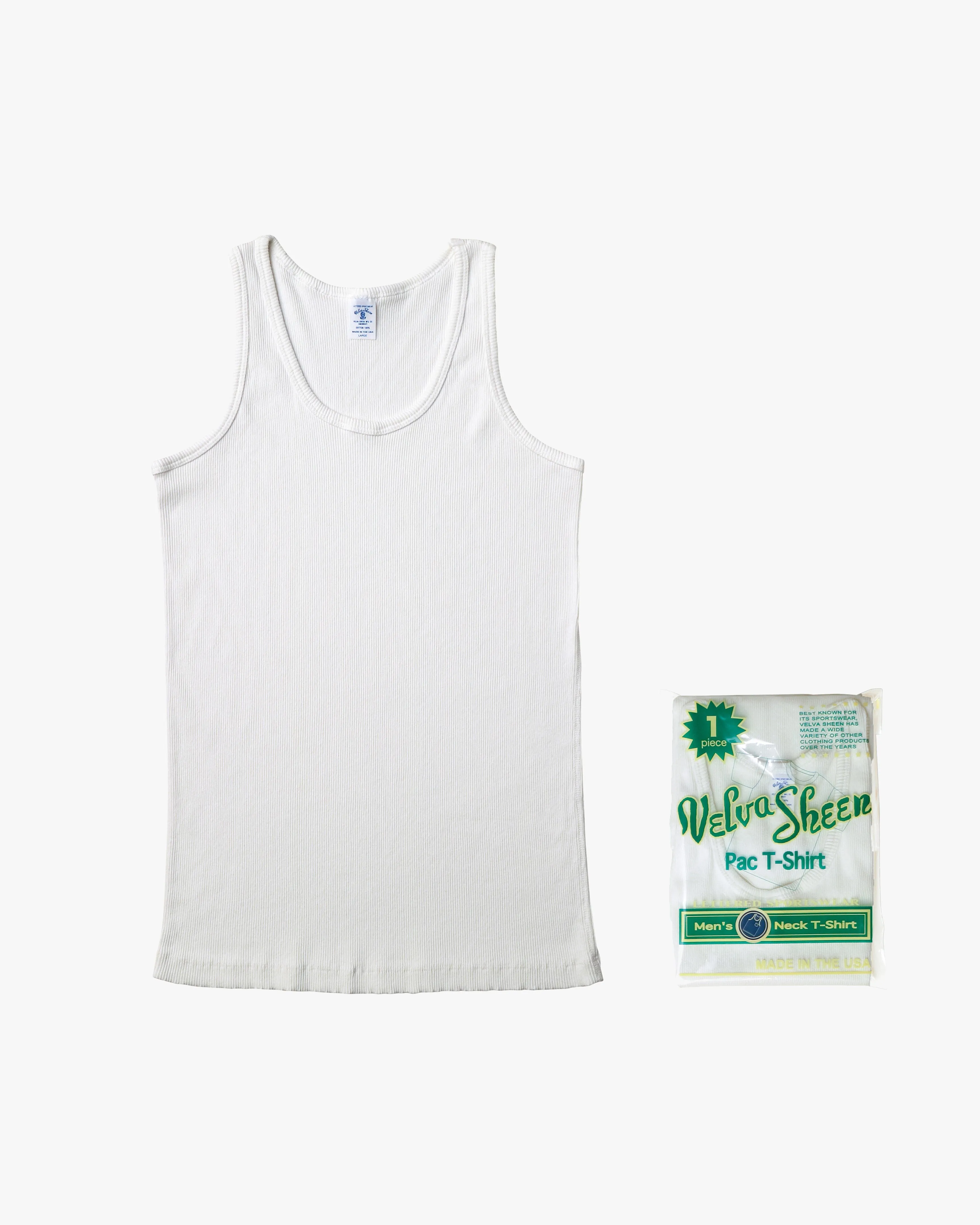 Velva Sheen 1-Pack Rib Tank Top - White
