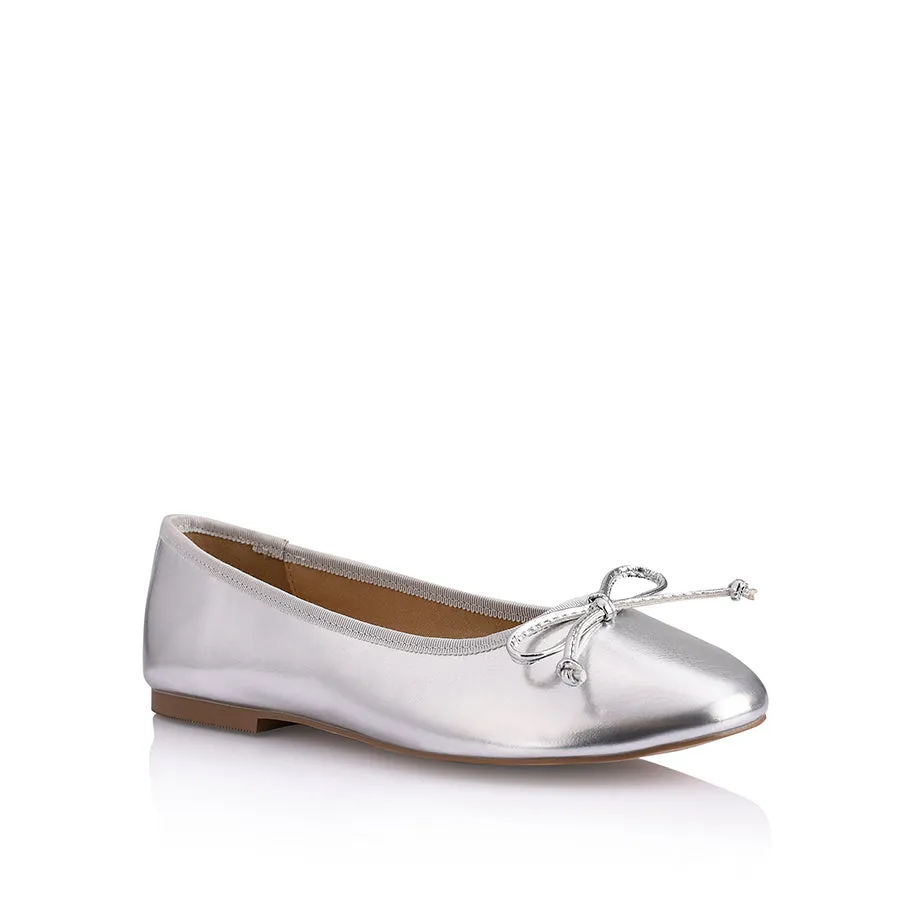 Verali Ballerina Ballet Flats Silver Smooth
