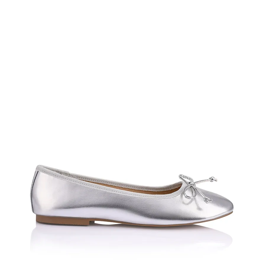 Verali Ballerina Ballet Flats Silver Smooth
