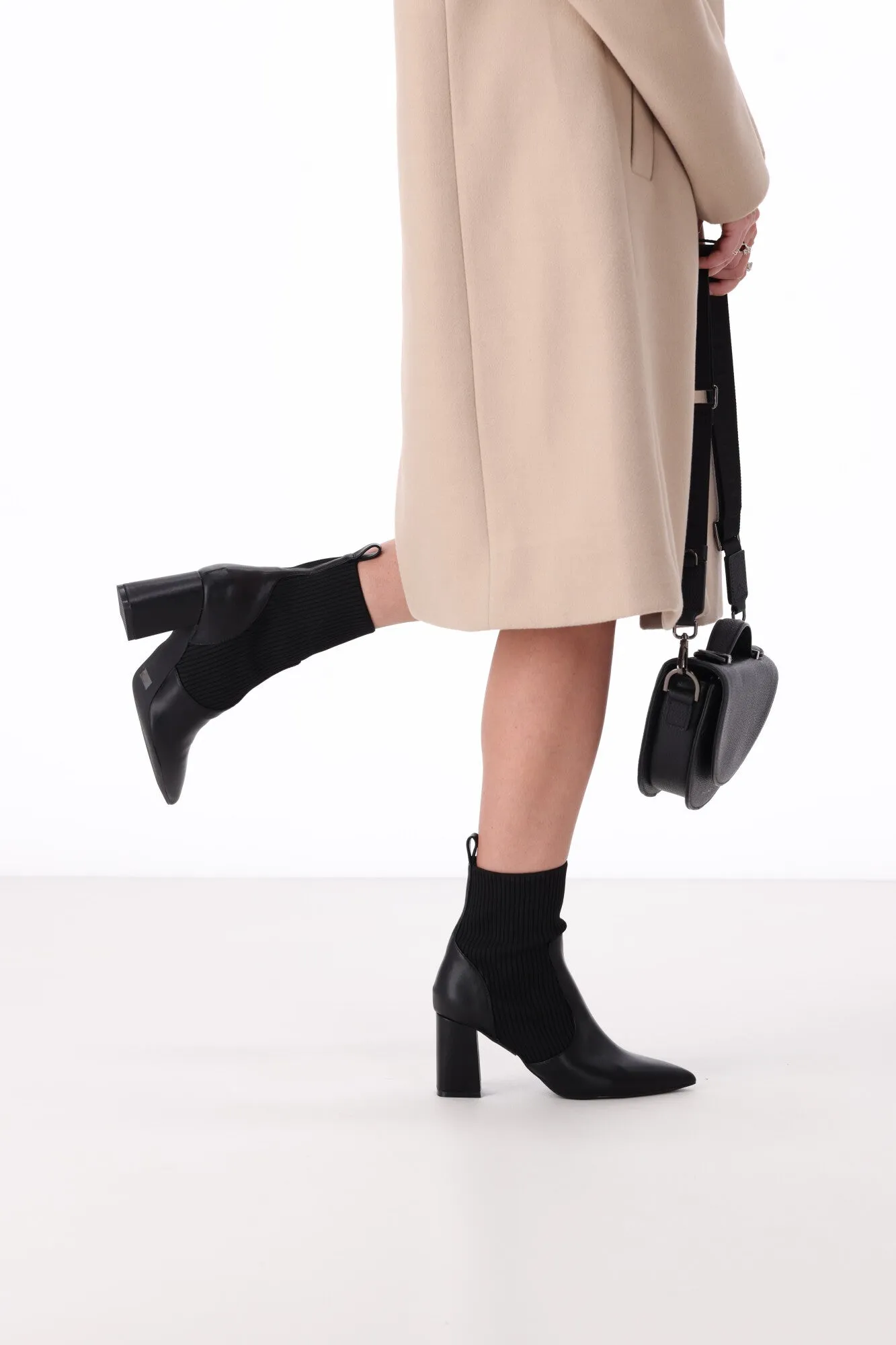 Verali Mayah Knit Ankle Boot Black