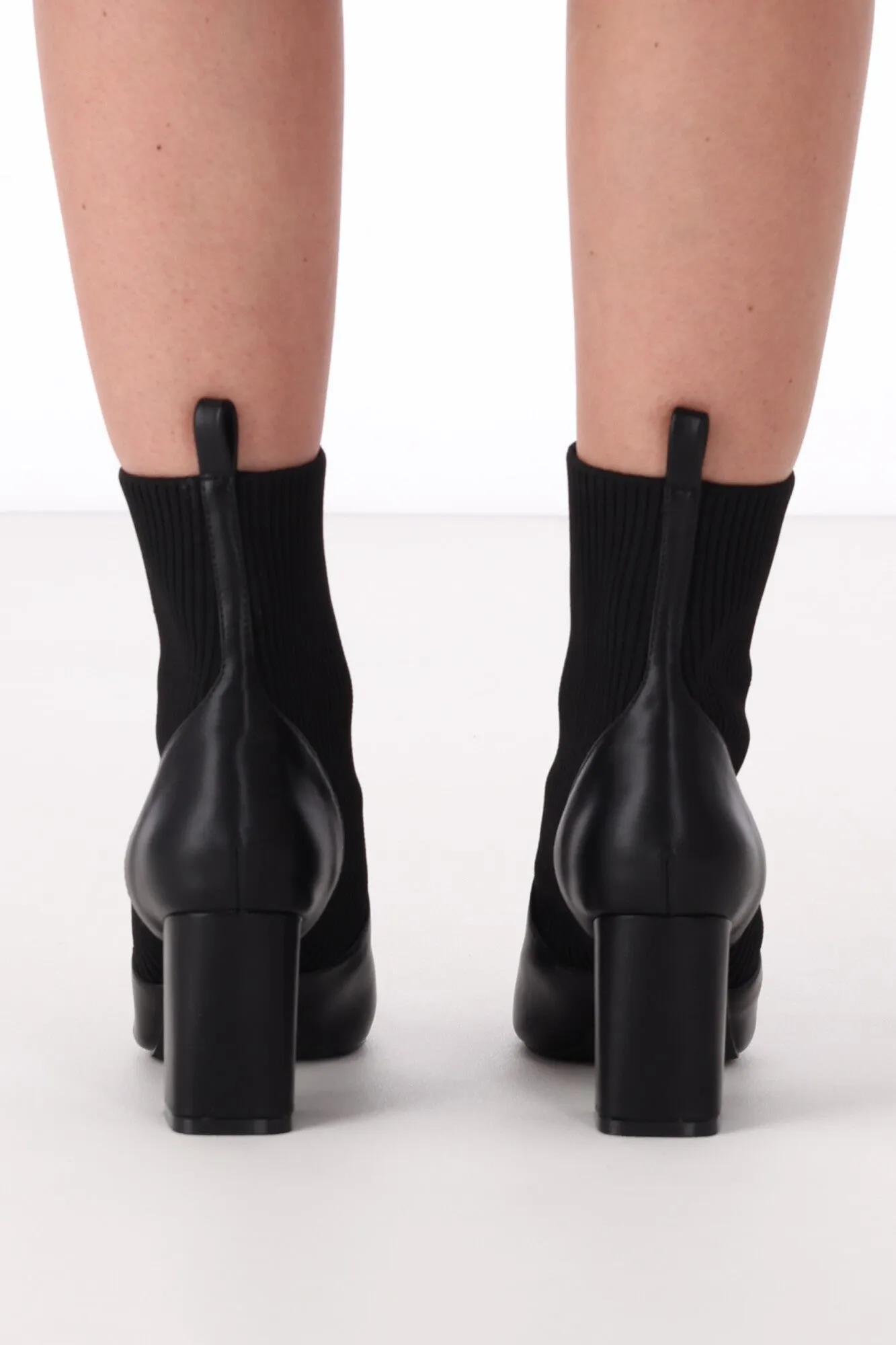 Verali Mayah Knit Ankle Boot Black