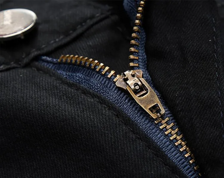 West Louis™ Black Masculina Cotton Jeans
