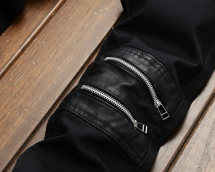 West Louis™ Black Masculina Cotton Jeans