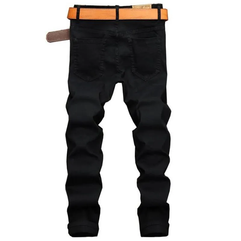 West Louis™ Black Masculina Cotton Jeans