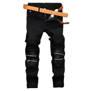 West Louis™ Black Masculina Cotton Jeans