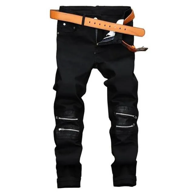 West Louis™ Black Masculina Cotton Jeans