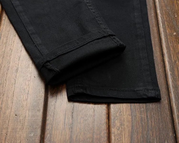 West Louis™ Black Masculina Cotton Jeans