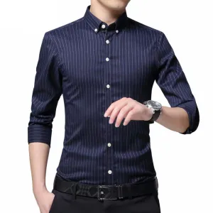 West Louis™ Business Men Striped Dress Shirt