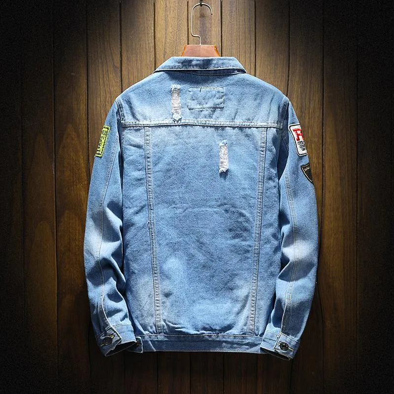 West Louis™ Spring Autumn Denim Jacket