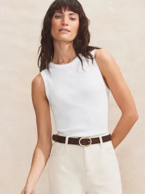White Ribbed Tank