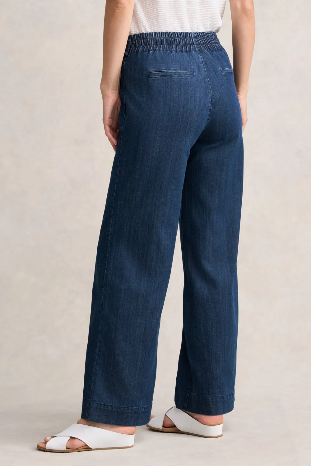Wide Leg Jeans - Mid Blue Denim