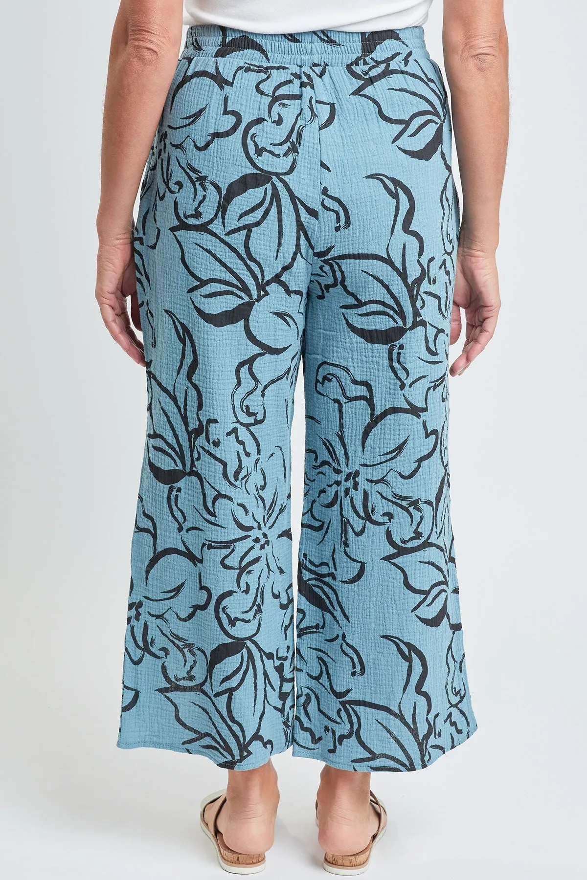 Women’s Double Gauze Front Split Wide Leg Pants