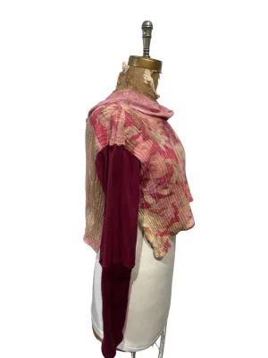 Wool  silk cowl semi crop