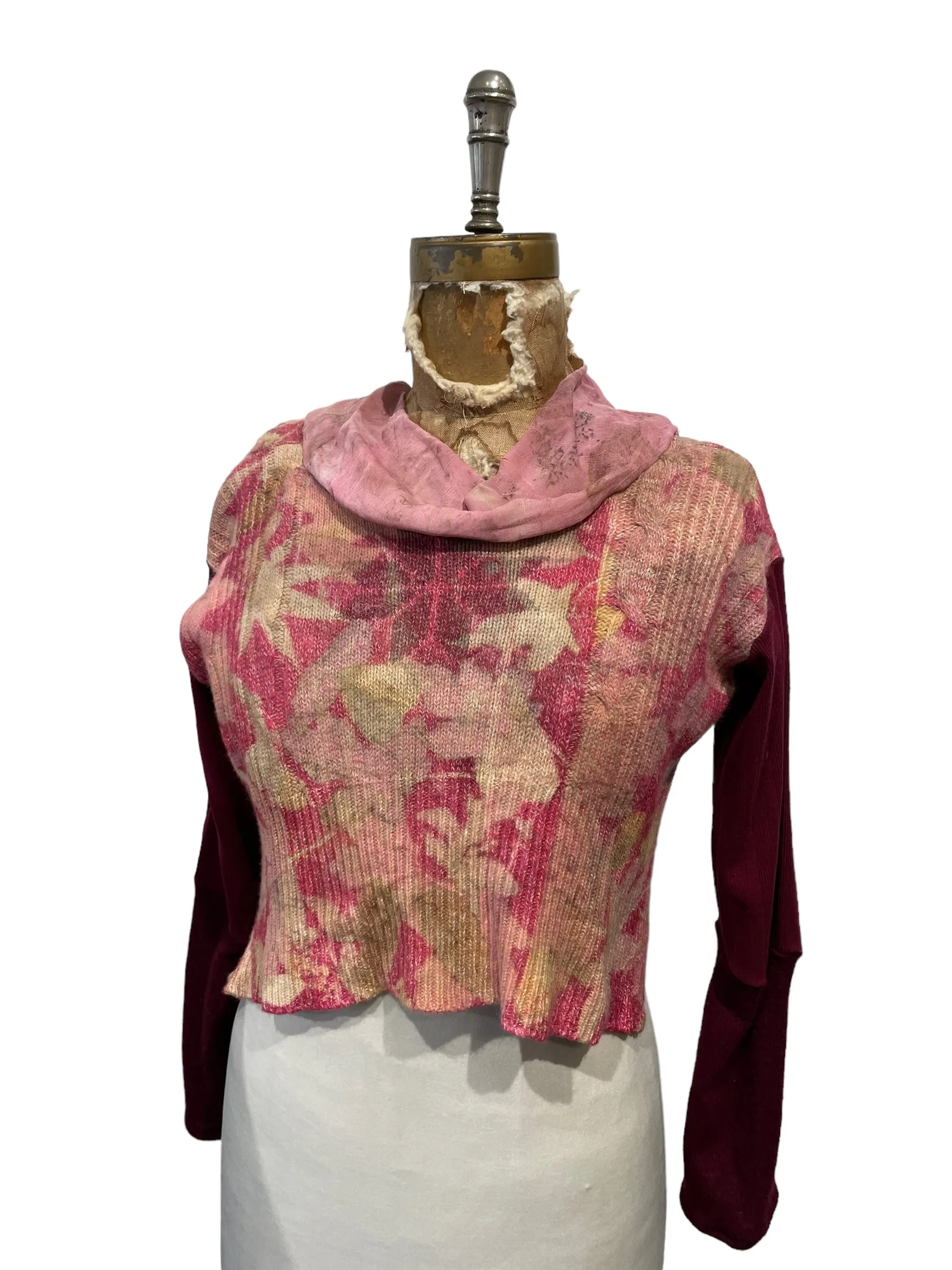 Wool  silk cowl semi crop