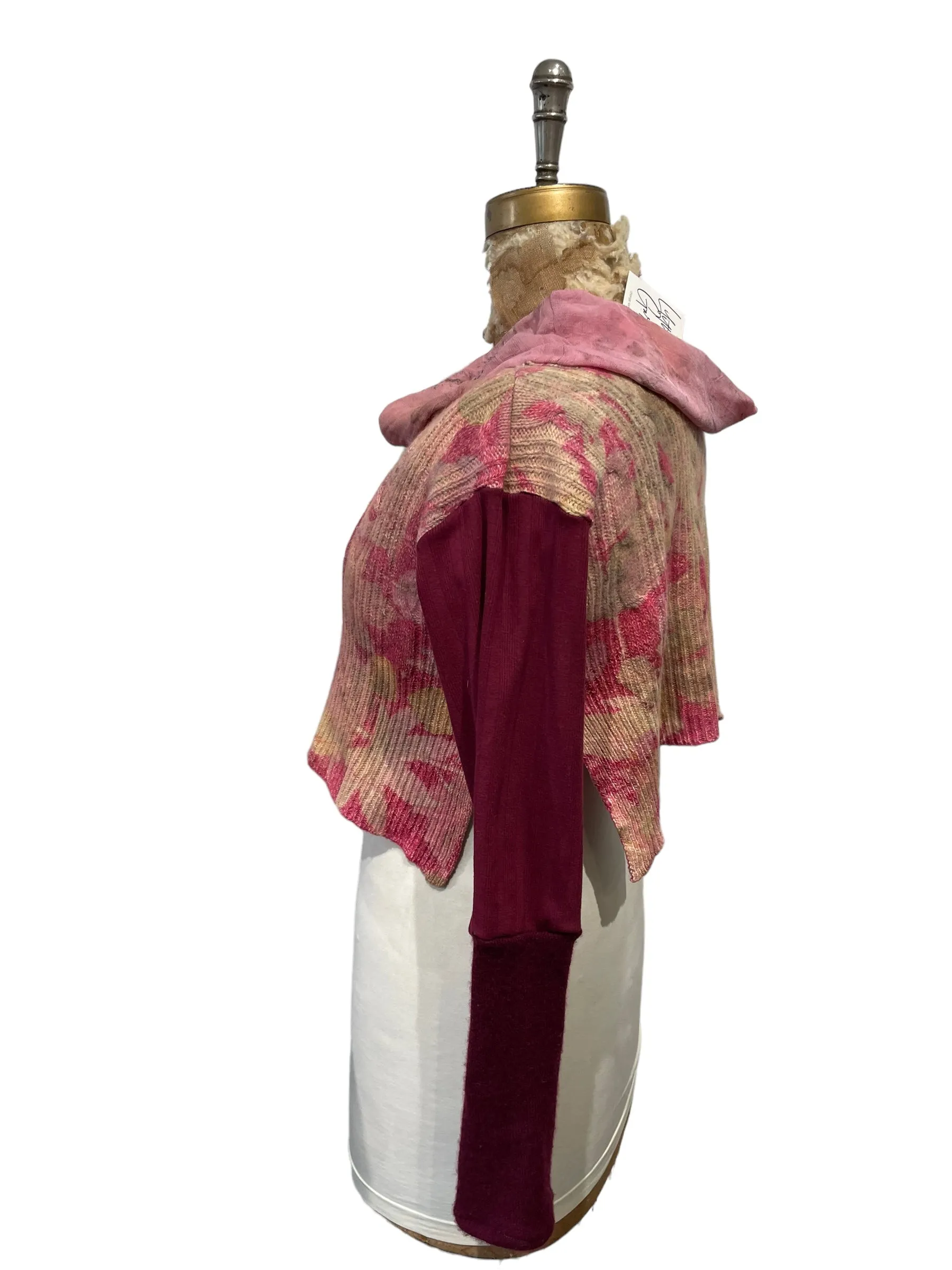 Wool  silk cowl semi crop