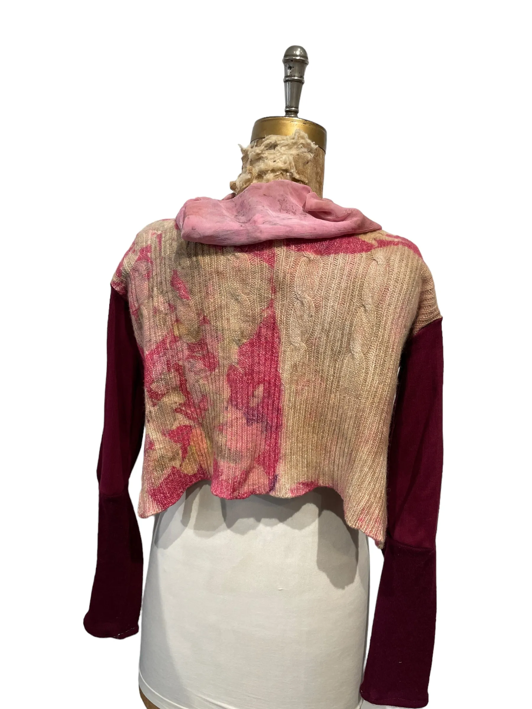 Wool  silk cowl semi crop
