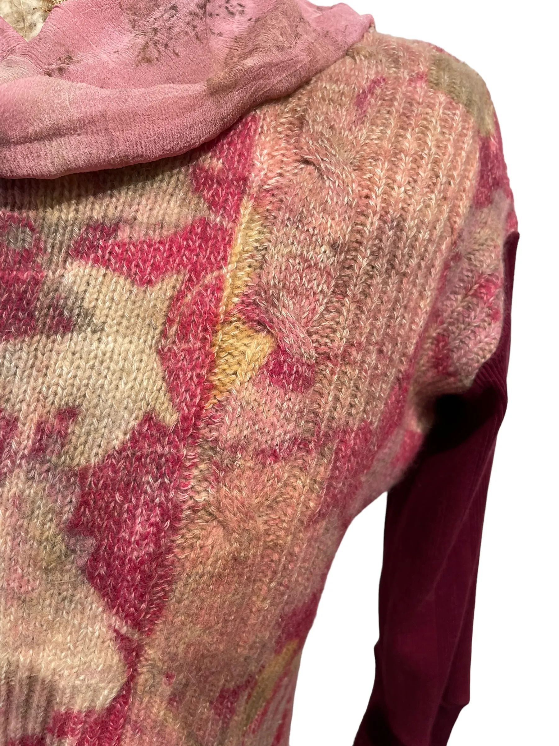 Wool  silk cowl semi crop