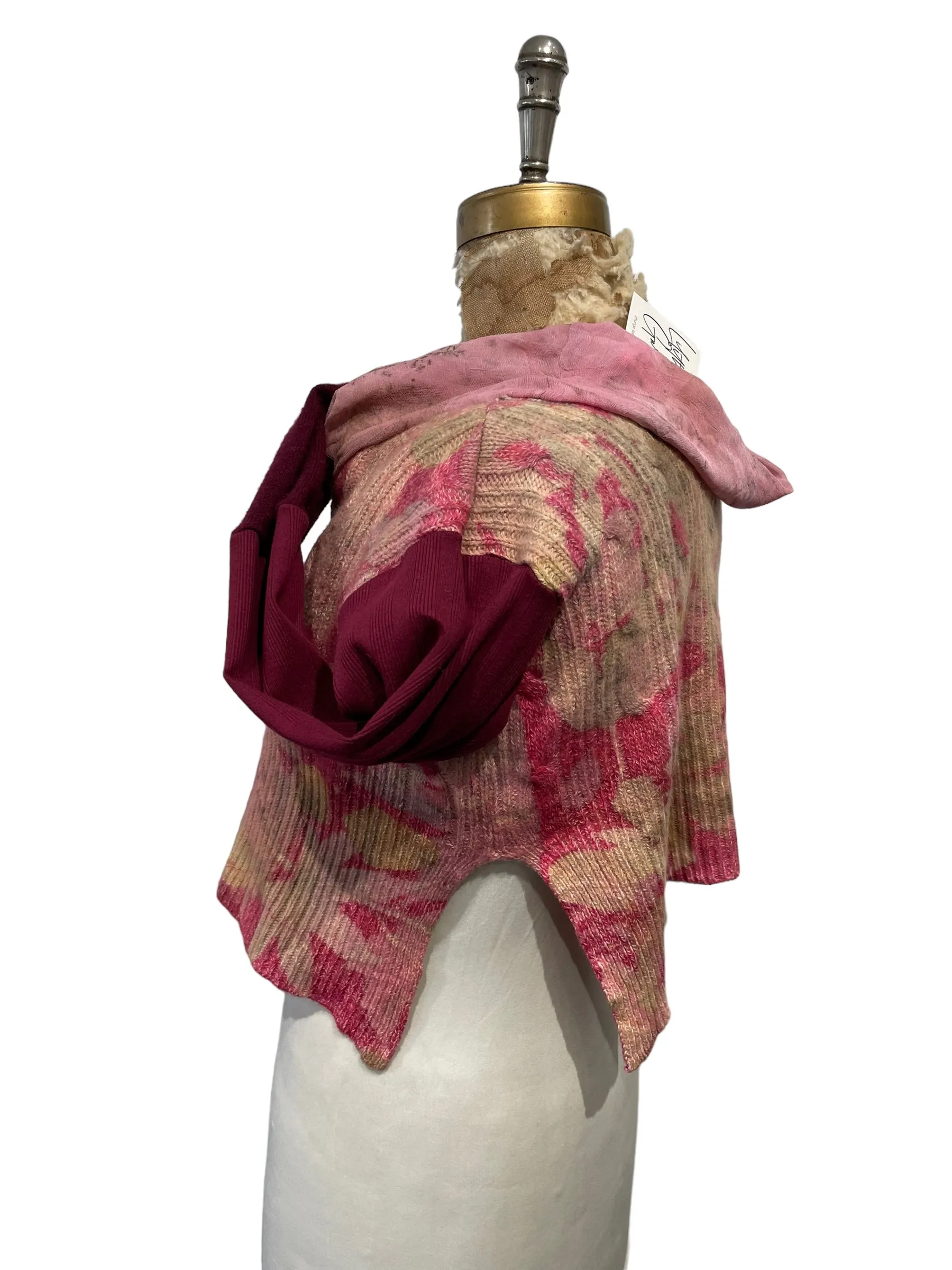 Wool  silk cowl semi crop