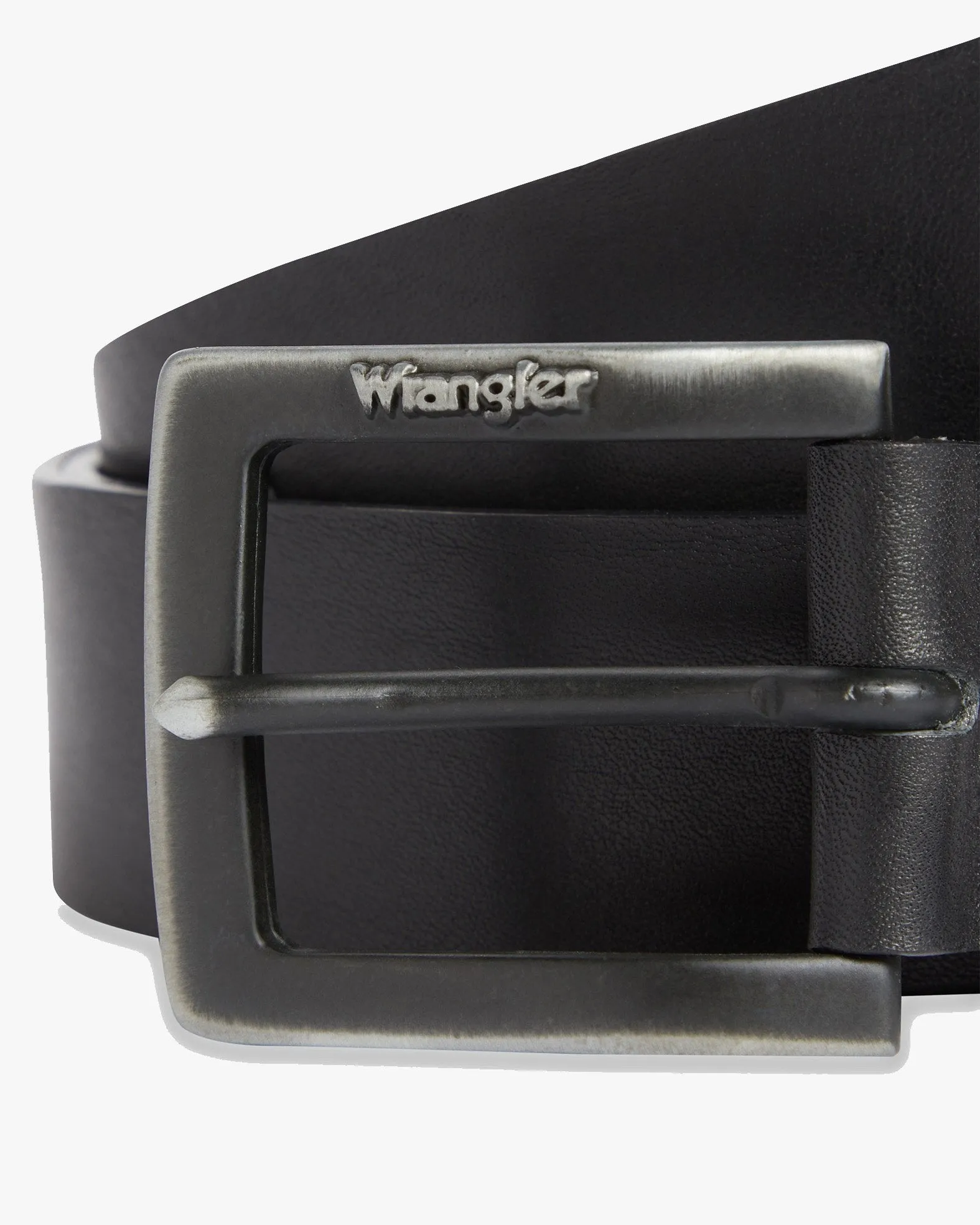 Wrangler Kabel Buckle Leather Belt - Black