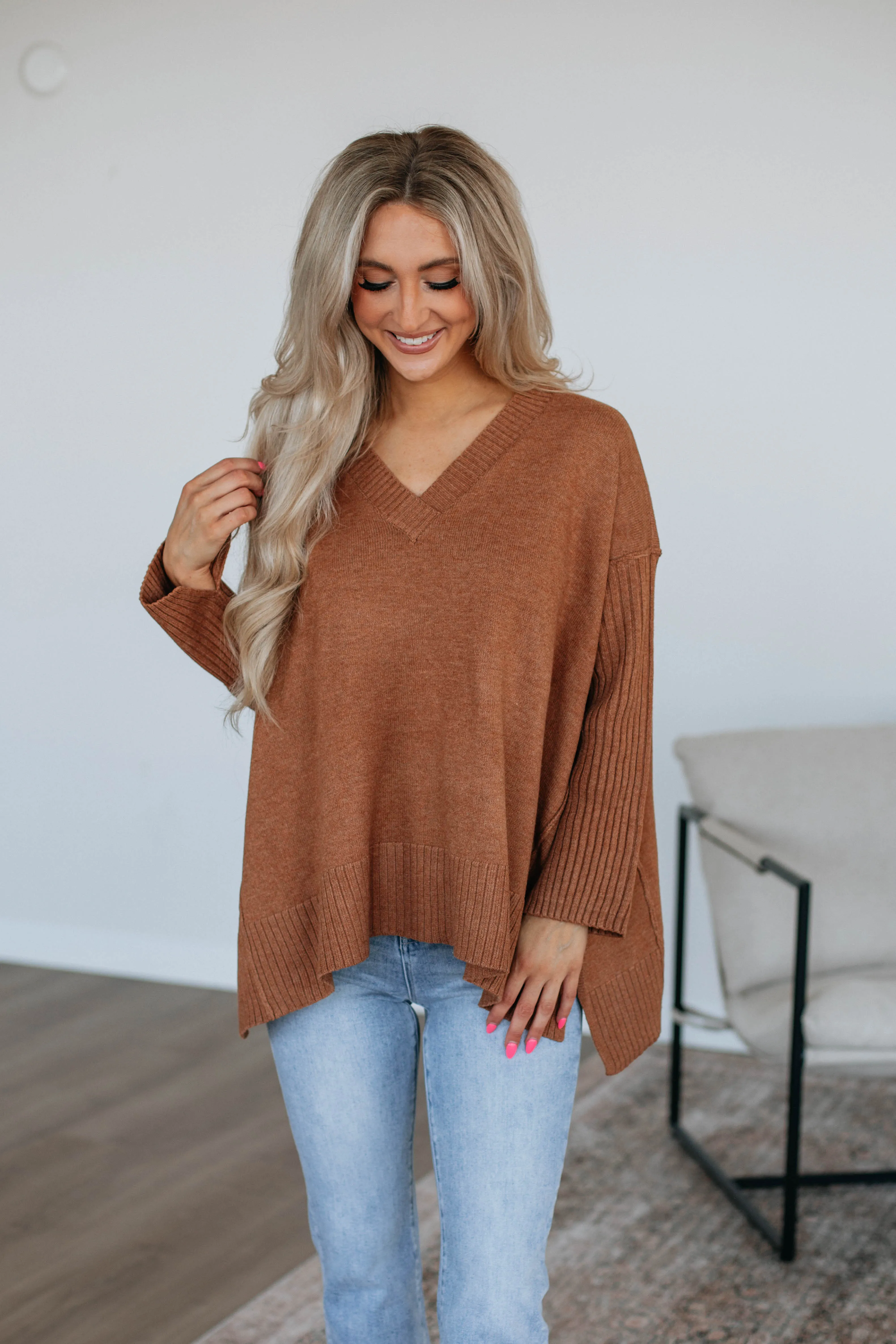 Wynston Oversized Sweater - Caramel
