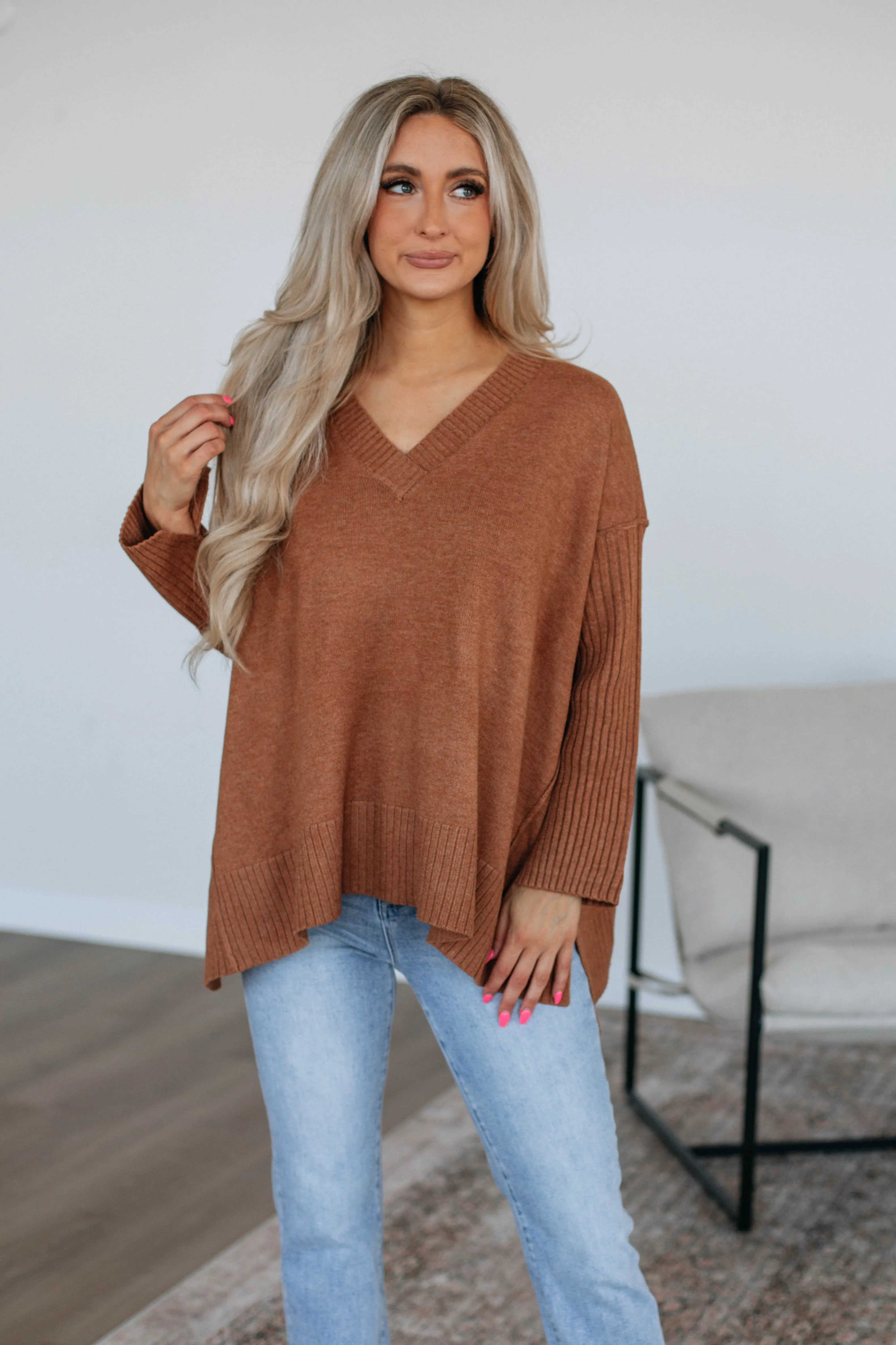 Wynston Oversized Sweater - Caramel