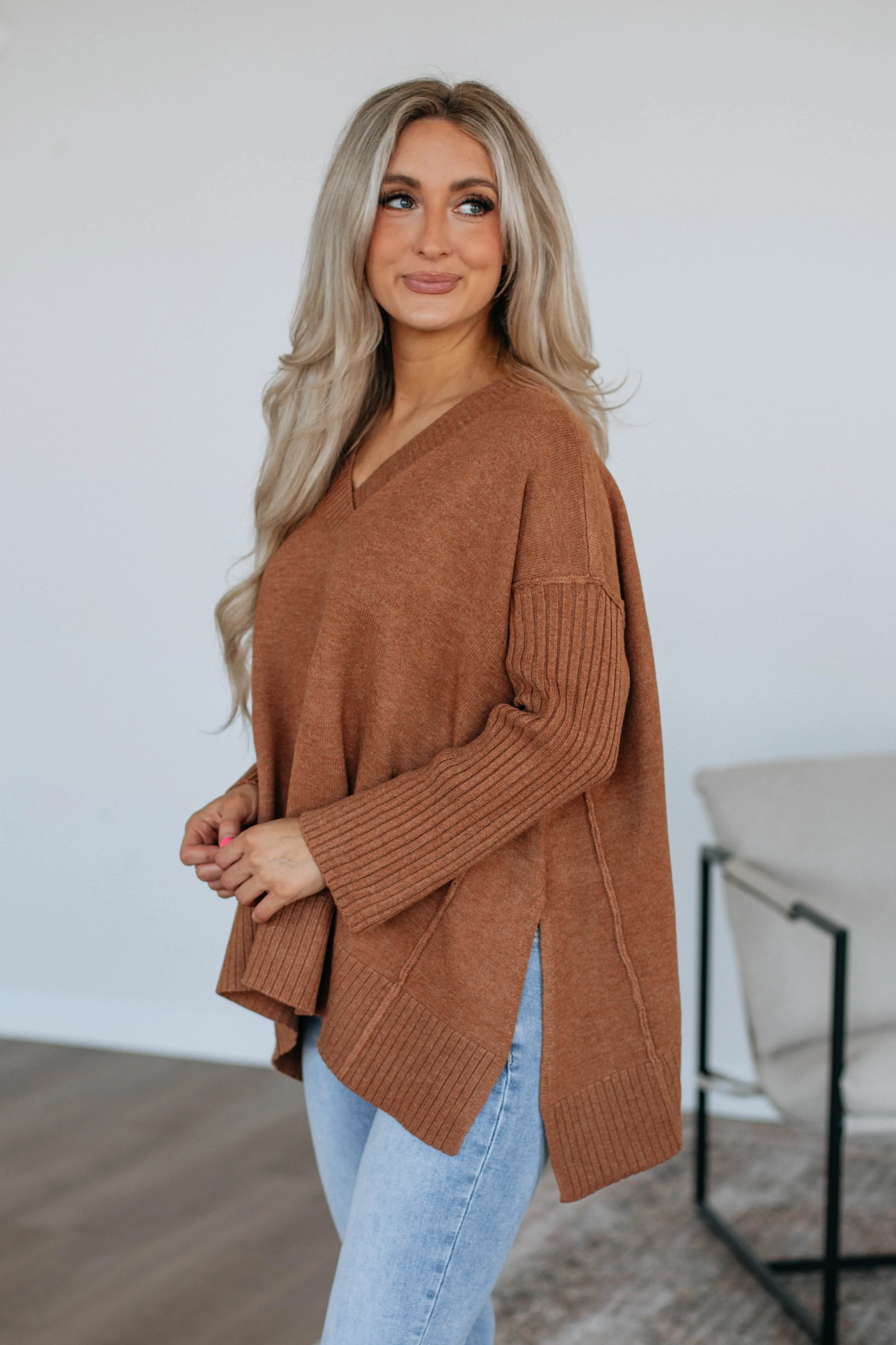 Wynston Oversized Sweater - Caramel