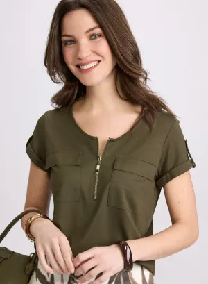 Zip Front T-Shirt