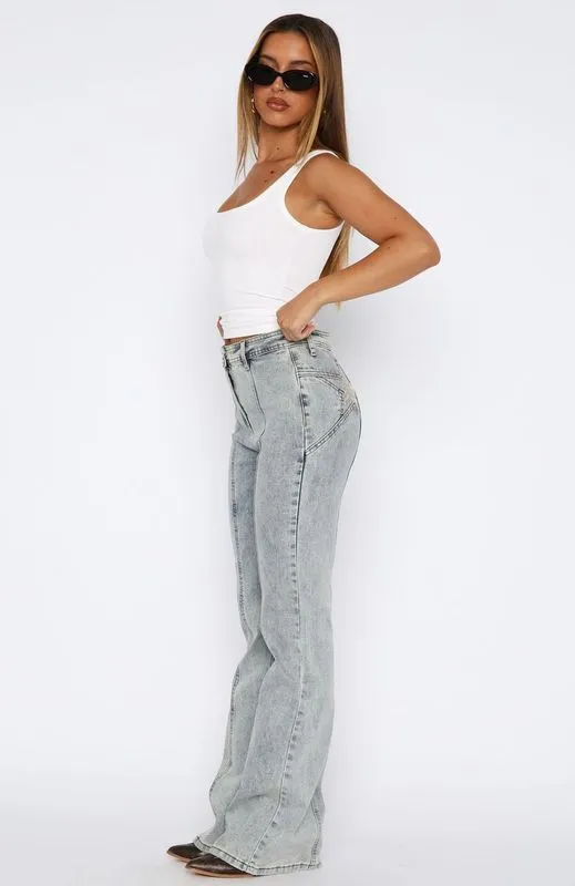 Zoe High Rise Bootleg Jeans Light Blue Acid